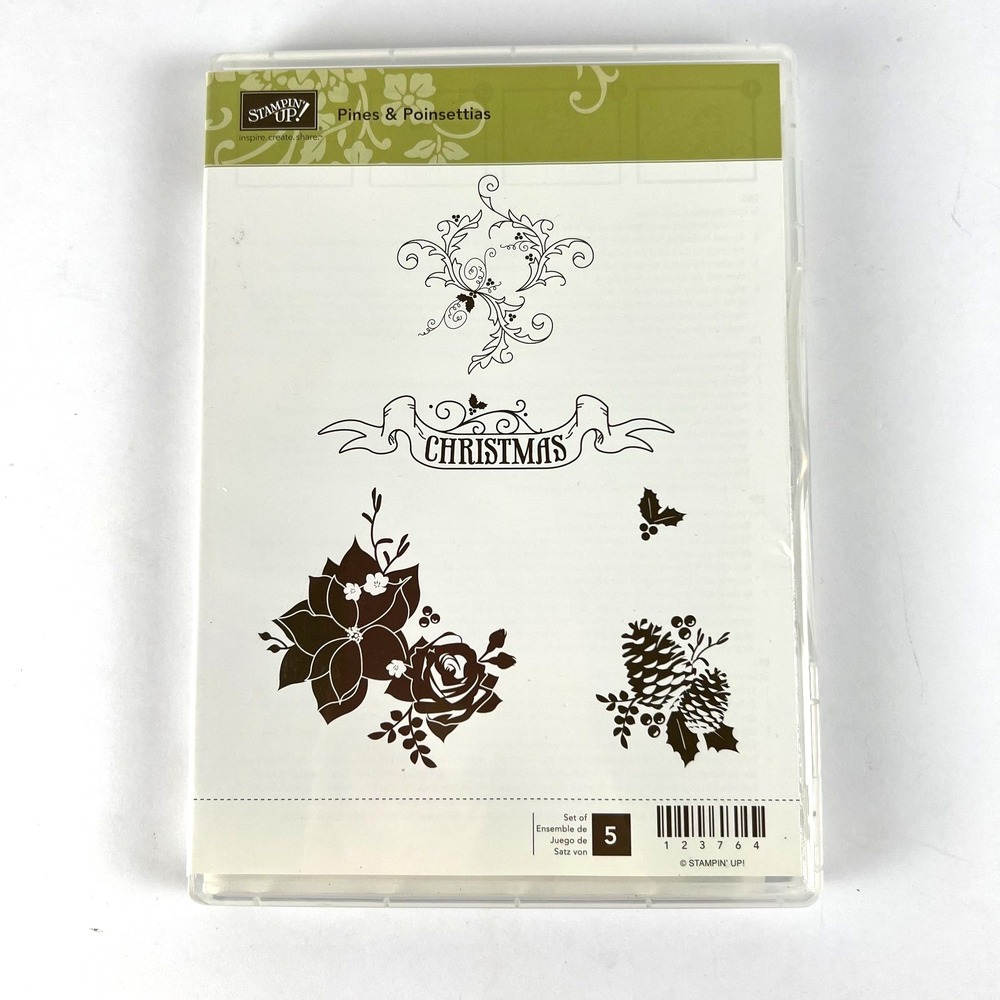 STAMPIN‎ UP Pines & Poinsettias Set 123764 Scrapbooking Art Holidays
